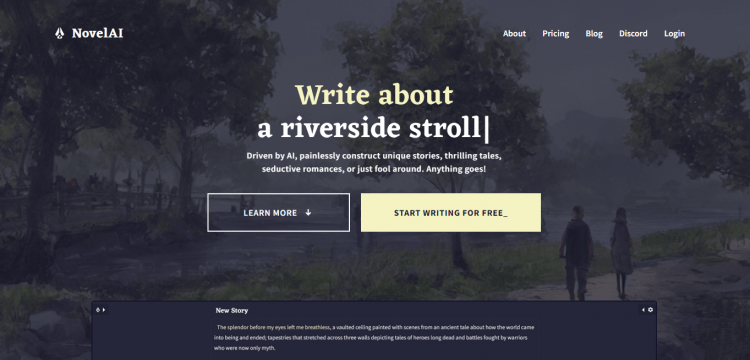 NovelAI – Storytelling, Authorship Assisted by AI