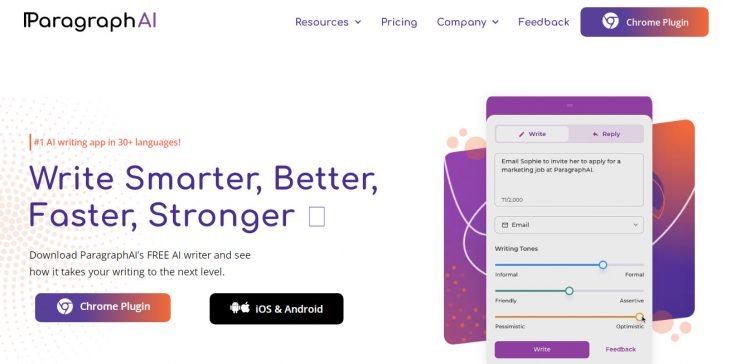 ParagraphAI: Best Multilingual FREE AI Writer, Features, Pricing, Review