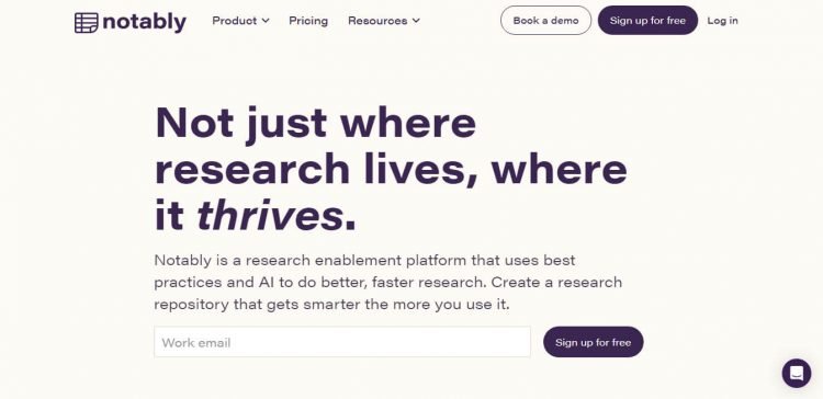 Notably – An AI-Powered Research Enablement Platform, Overview, Features, Pricing, Review